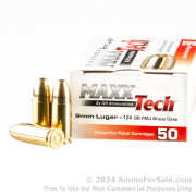 500 Rounds of 124gr FMJ 9mm Ammo by MAXX Tech