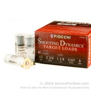 250 Rounds of 1 1/8 ounce #8 shot 12ga Ammo by Fiocchi Shooting Dynamics
