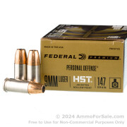 20 Rounds of 147gr HST JHP 9mm Ammo by Federal
