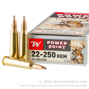 20 Rounds of 64gr SP .22-250 Rem Ammo by Winchester