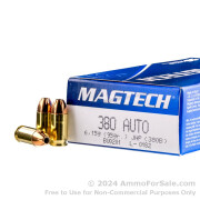 50 Rounds of 95gr JHP .380 ACP Ammo by Magtech