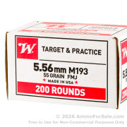 800 Rounds of 55gr FMJ 5.56x45 Ammo by Winchester
