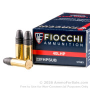 50 Rounds of 40gr LHP .22 LR Ammo by Fiocchi