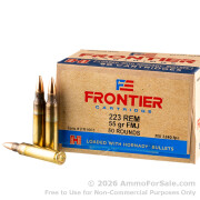 50 Rounds of 55gr FMJ .223 Ammo by Hornady