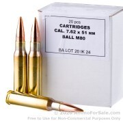 1000 Rounds of 147gr FMJ M80 7.62x51 Ammo by Igman