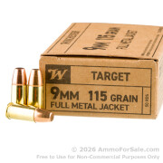 500 Rounds of 115gr FMJ FN 9mm Ammo by Winchester