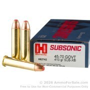 200 Rounds of 410gr Sub-X 45-70 Government Ammo by Hornady Subsonic