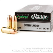50 Rounds of 115gr EMJ 9mm Ammo by PMC