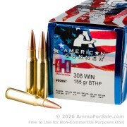 50 Rounds of 155gr HPBT .308 Win Ammo by Hornady
