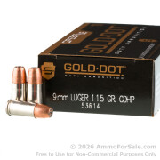 1000 Rounds of 115gr JHP 9mm Ammo by Speer