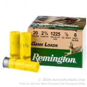 25 Rounds of 7/8 ounce #6 shot 20ga Ammo by Remington