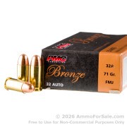 1000 Rounds of 71gr FMJ .32 ACP Ammo by PMC