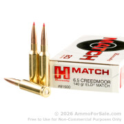 20 Rounds of 140gr ELD Match 6.5 Creedmoor Ammo by Hornady