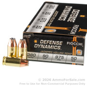 1000 Rounds of 90gr JHP .380 ACP Ammo by Fiocchi