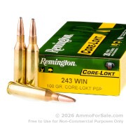 200 Rounds of 100gr PSP .243 Win Ammo by Remington