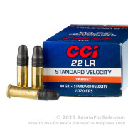 5000 Rounds of 40gr LRN .22 LR Standard Velocity Ammo by CCI