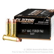 50 Rounds of 158gr FMJ FN .357 Mag Ammo by Blazer Brass