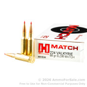 20 Rounds of 88gr ELD Match .224 Valk Ammo by Hornady