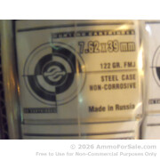 1000 Rounds of 122gr FMJ 7.62x39mm Ammo by Ulyanovsk