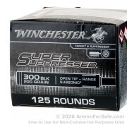 125 Rounds of 200gr Open Tip .300 AAC Blackout Ammo by Winchester