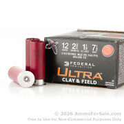 25 Rounds of 1 1/8 ounce #7 1/2 shot 12ga Ammo by Federal Ultra