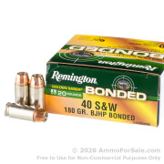20 Rounds of 180gr BJHP .40 S&W Ammo by Remington