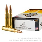200 Rounds of 77gr OTM 5.56x45 Ammo by Armscor Subsonic