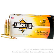 20 Rounds of 62gr Bonded PSP .223 Rem Ammo by Armscor