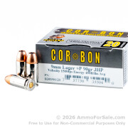 20 Rounds of 90gr JHP 9mm +P Ammo by Corbon