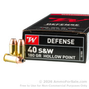 50 Rounds of 180gr JHP .40 S&W Ammo by Winchester USA