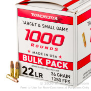 2000 Rounds of 36gr CPHP .22 LR Ammo by Winchester