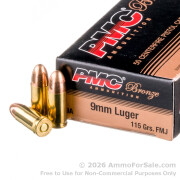 1000 Rounds of 115gr FMJ 9mm Ammo by PMC