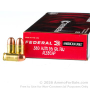 50 Rounds of 95gr FMJ .380 ACP Ammo by Federal American Eagle