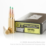 20 Rounds of 165gr Nosler Ballistic Tip .308 Win Ammo by Nosler Ammunition