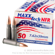 50 Rounds of 123gr FMJ 7.62x39 Ammo by MAXX Tech