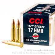 50 Rounds of 16gr TNT Green HP .17 HMR Ammo by CCI