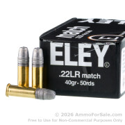 50 Rounds of 40gr LRN .22 LR Ammo by Eley
