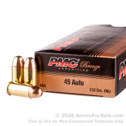 50 Rounds of 230gr FMJ .45 ACP Ammo by PMC
