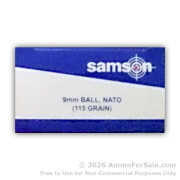 1000 Rounds of 115gr FMJ 9mm Ammo by Samson
