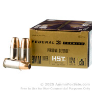200 Rounds of 124gr JHP 9mm Ammo by Federal