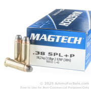 1000 Rounds of 158gr SJSP .38 Spl +P Ammo by Magtech