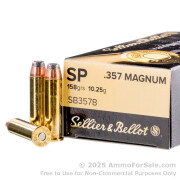 1000 Rounds of 158gr SP .357 Mag Ammo by Sellier & Bellot