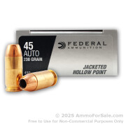 50 Rounds of 230gr JHP .45 ACP Ammo by Federal Classic