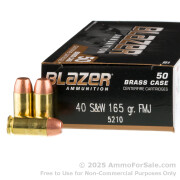 1000 Rounds of 165gr FMJ .40 S&W Ammo by Blazer Brass