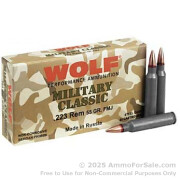 500 Rounds of 55gr FMJ .223 Ammo by Wolf