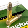View of Remington .22 LR ammo rounds
