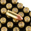 Close up of the 124gr on the 50 Rounds of 124gr FMJ 9mm Ammo by Remington