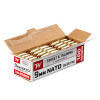 Close up of the 124gr on the 1000 Rounds of 124gr FMJ 9mm NATO Ammo by Winchester