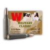 Close up of the 55gr on the 500  Rounds of 55gr SP .223 Ammo by Wolf
