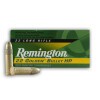 View of Remington .22 LR ammo rounds
